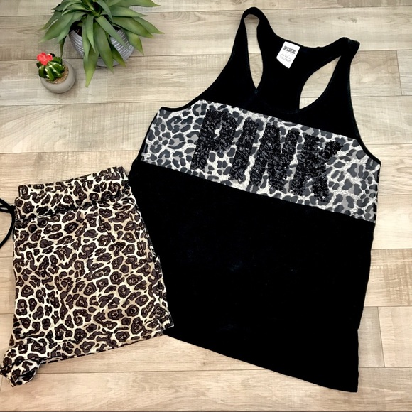 PINK Victoria's Secret Tops - VS PINK leopard tank size S